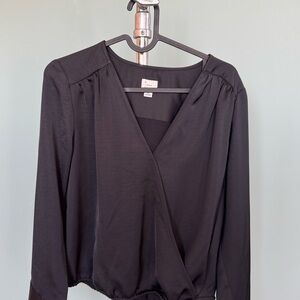 a new day Black Wrap Blouse